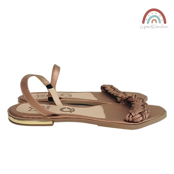 New! VG Shoes Colombian Faux Leather Braided Square Toe Flat Colombianas Sandals - Picture 3 of 7